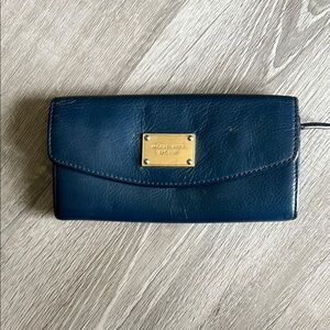 Michael Kors Dark Blue Leather Clutch